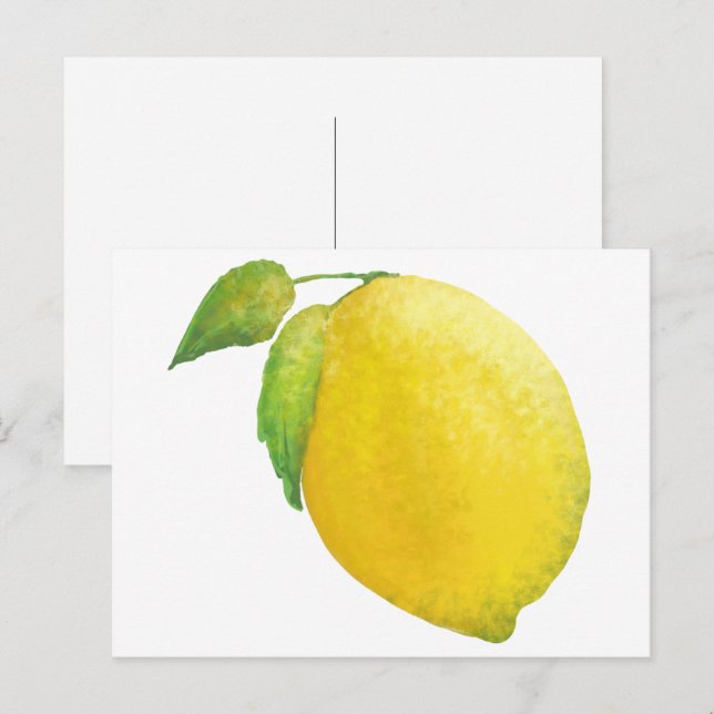 Lemon Watercolor Painting  Postcard (Front/Back)