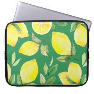 lemon,watercolor pattern,background,fruit,wallpape laptop sleeve