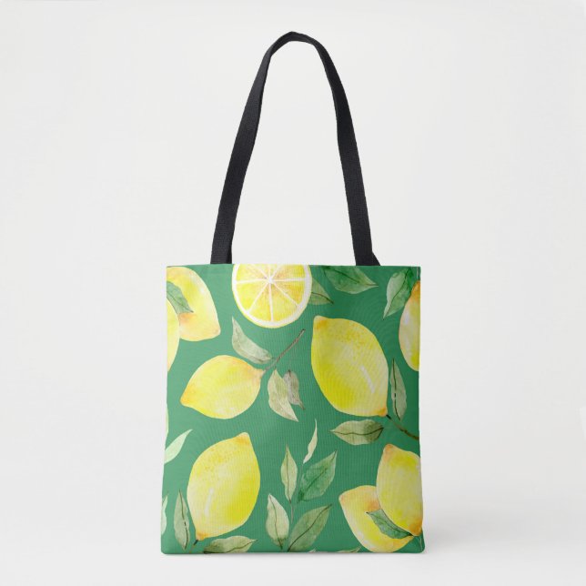 lemon,watercolor pattern,background,fruit,wallpape tote bag (Front)