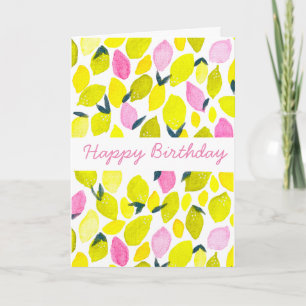 Lemon watercolor pattern card