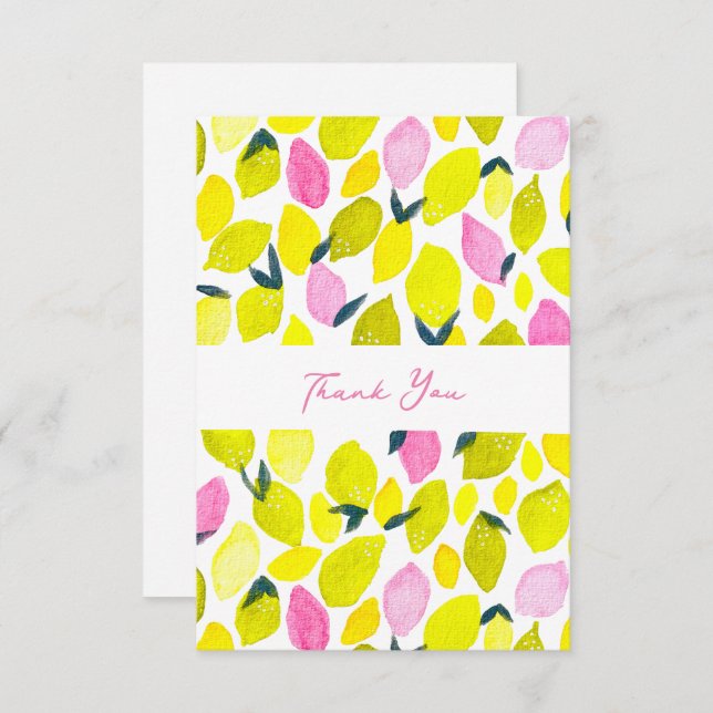 Lemon watercolor pattern card (Front/Back)
