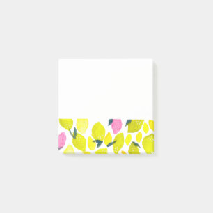 Lemon watercolor pattern post-it notes