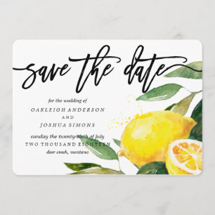 Lemon Watercolor Save the Date Script