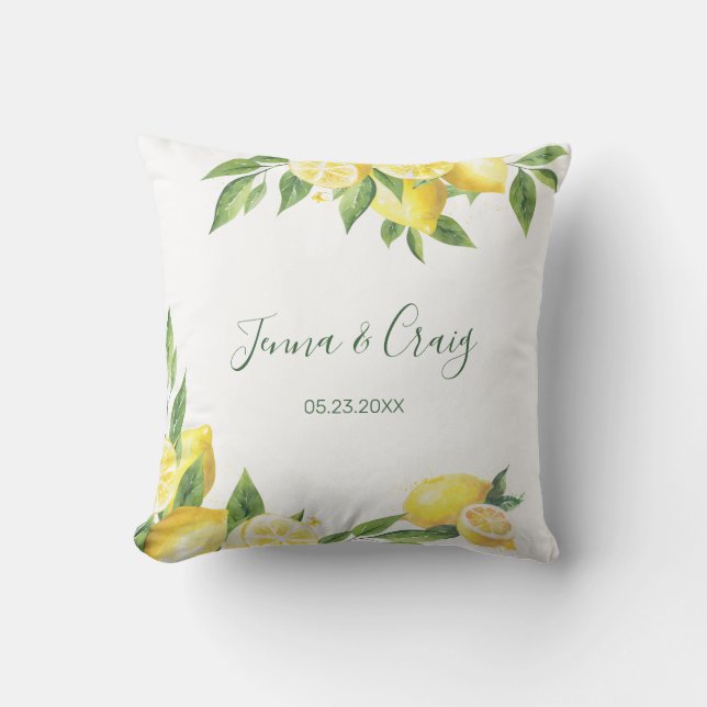 Lemon Watercolor Special Occasion Cushion (Front)