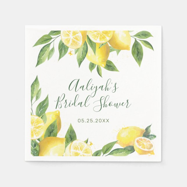 Lemon Watercolor Special Occasion Napkin (Front)
