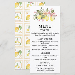 Lemon Wedding  Citrus Brunch Wedding Menu