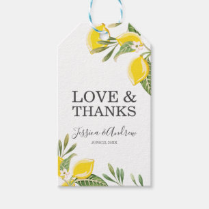 Lemon Wedding Favour Gift Tags Citrus Summer Green