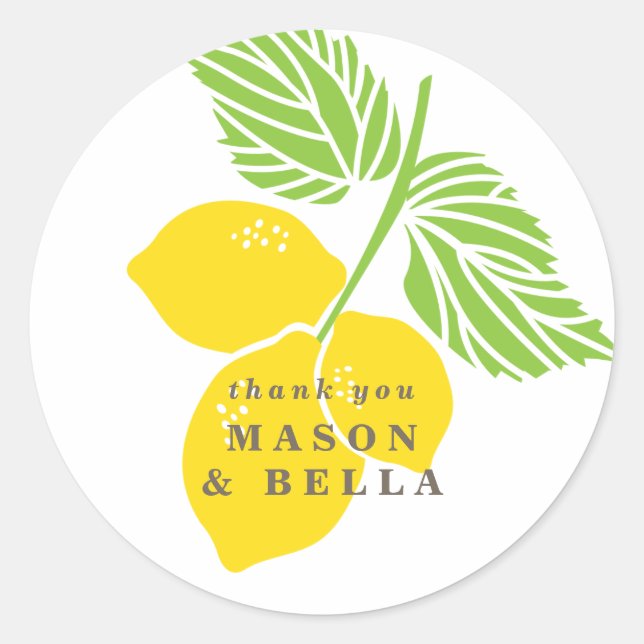 Lemon Wedding Favour Sticker (Front)