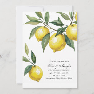 Lemon Wedding Mediterranean Citrus Invitation