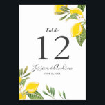 Lemon Wedding Table Number Card Rustic Green<br><div class="desc">♥ Give the perfect finish to your table décor with these beautiful table number cards. All details are HAND-DRAWN so you can be sure this design is one-of-a-kind. Lemons are amazing for any party. What better way to welcome the arrival of spring than with a fruity lemon celebration like a...</div>