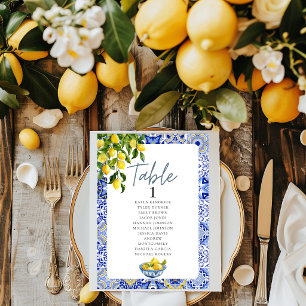 Lemon Wedding Table Number Hanging Seating Chart