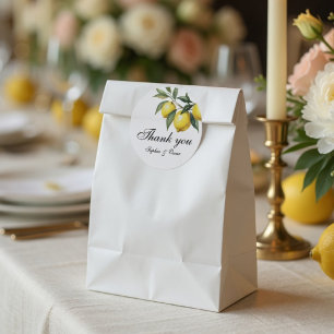 Lemon Wedding Thank You Sticker   Mediterranean 