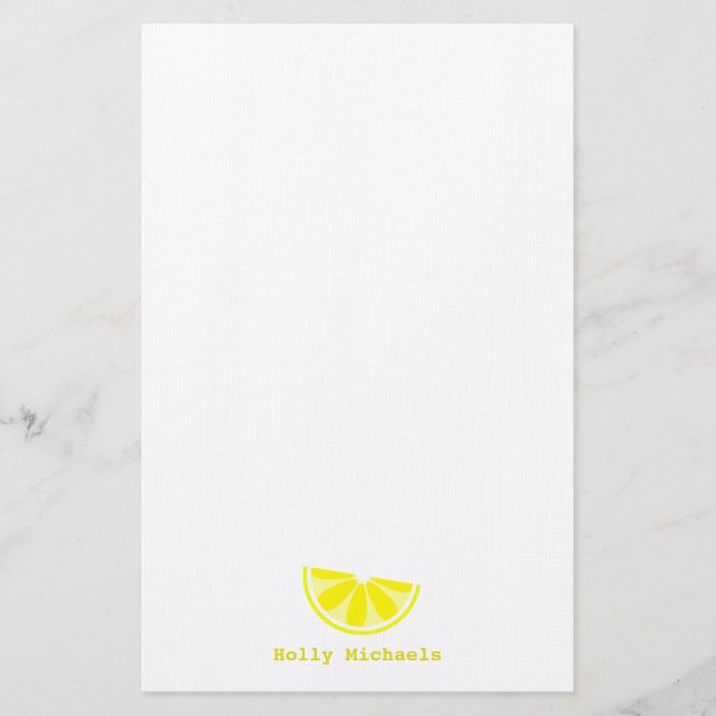Lemon Wedge Personalised Stationery (Front)