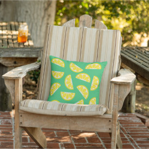 Lemon Wedges Outdoor Pillow