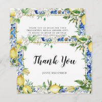 Lemon White Floral Blue Mosaic Tile