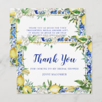 Lemon White Floral Blue Mosaic Tile