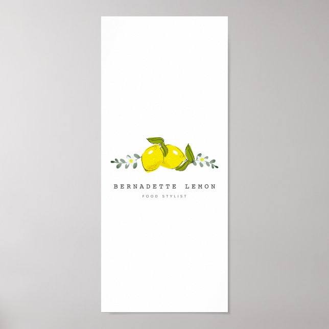 Lemon & White Flower Simple Clean Poster (Front)