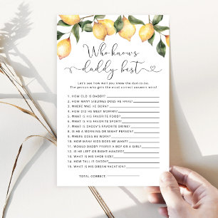 Lemon Who knows daddy best baby shower game