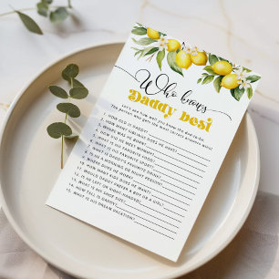 Lemon Who knows daddy best baby shower game