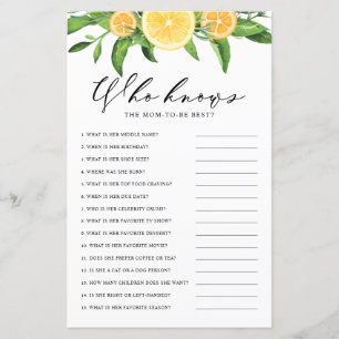 Lemon Who Knows Mum the Best Shower Game