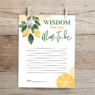 Lemon Wisdom for the Mum to be Baby Shower Game
