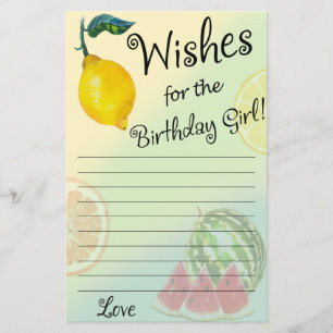 Lemon Wishes for the birthday girl game