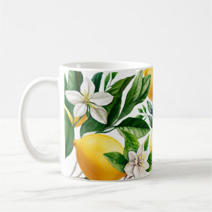 Lemon with flower coffee mug