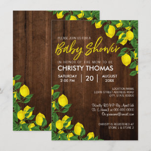 Lemon Wood Summer   Baby Shower Invite