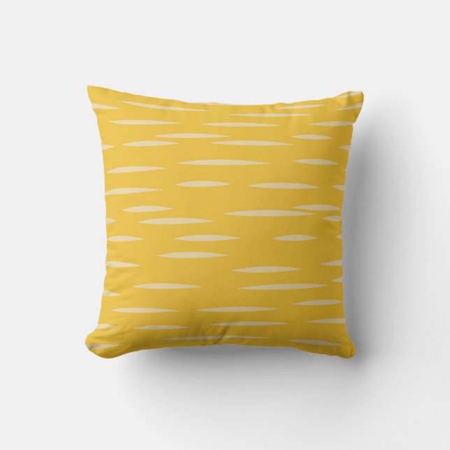 Lemon Yellow Abstract Pattern Summer Cushion (Front)