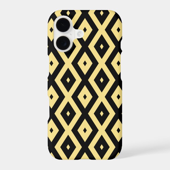 Lemon yellow and black diamond pattern (Back)