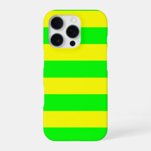Lemon Yellow and Lime Green Stripes  iPhone 16 Pro Case