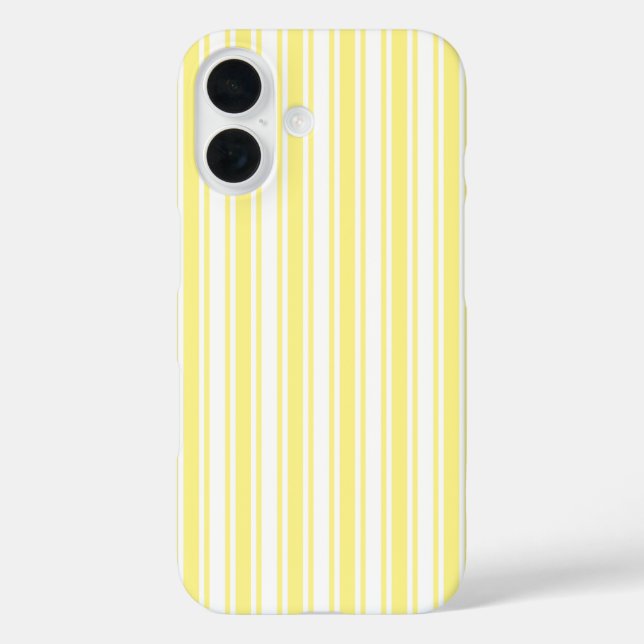 Lemon yellow and white candy stripes Case-Mate iPhone case (Back)