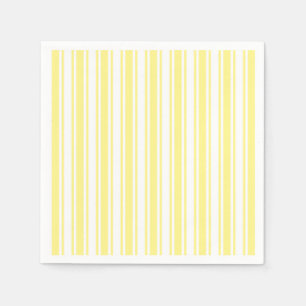 Lemon yellow and white candy stripes napkin