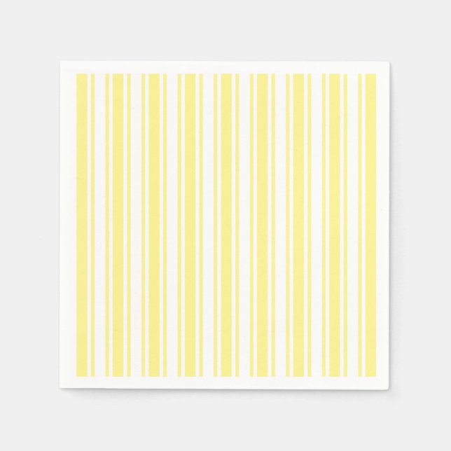 Lemon yellow and white candy stripes napkin (Front)