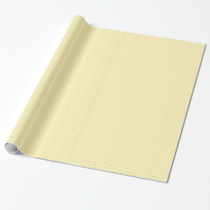 Lemon Yellow and White Chevron Pattern Wrapping Paper