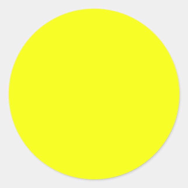 Lemon Yellow Background Colour Customise This! Classic Round Sticker (Front)