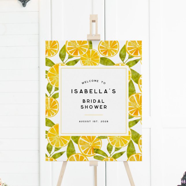 Lemon Yellow Bridal Shower Welcome Sign (Creator Uploaded)
