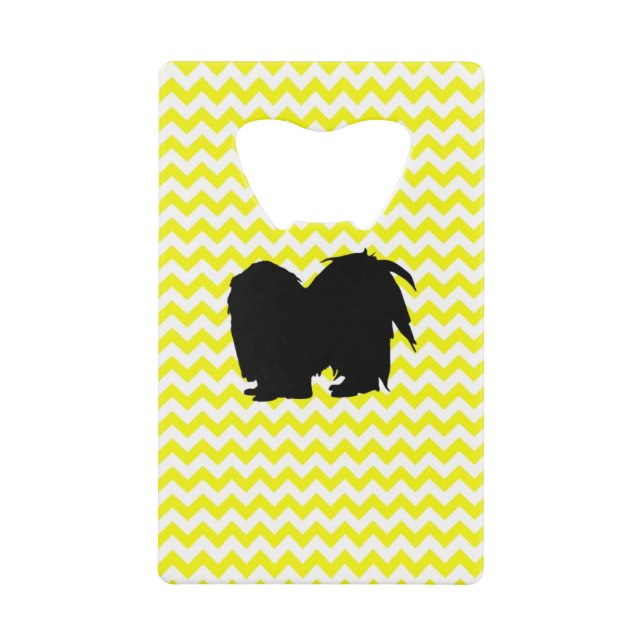 Lemon Yellow Chevron With Shih Tzu Silhouette (Front)