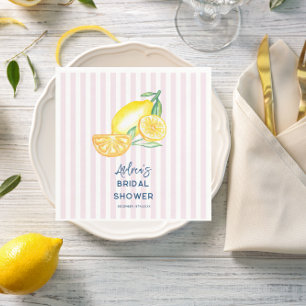 Lemon Yellow Citrus Bridal Shower  Napkin