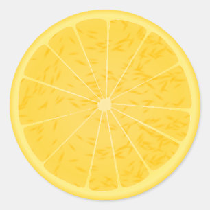 Lemon Yellow Citrus Classic Round Sticker