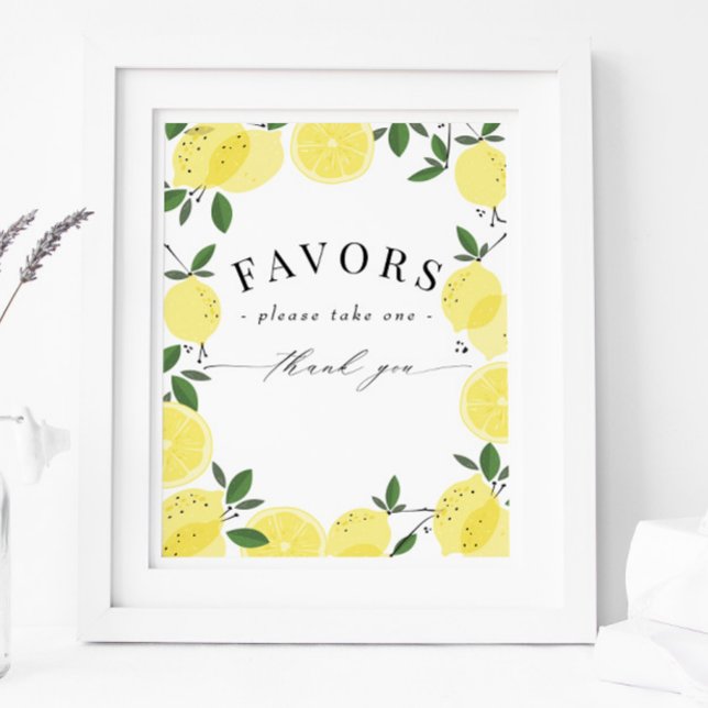 Lemon Yellow Citrus Shower Favours Sign (Creator Uploaded)
