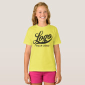 Lemon Yellow Company Logo Swag Business Kids Girls T-Shirt (Front Full)