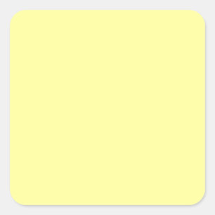 Lemon Yellow FFFF9F Colour, Option to Add Image Square Sticker