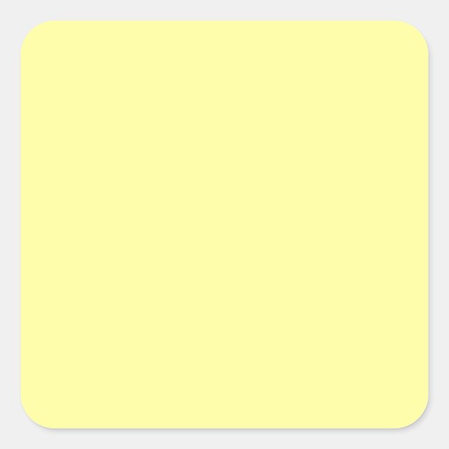 Lemon Yellow FFFF9F Colour, Option to Add Image Square Sticker (Front)