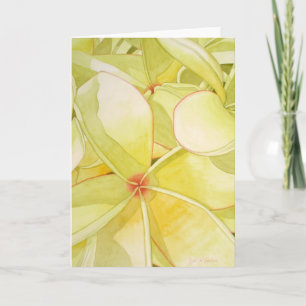 Lemon Yellow Frangipani Card