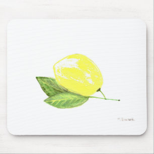 Lemon yellow fruit painting mouse mat