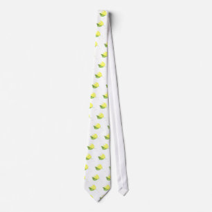 Lemon yellow fruit painting tie