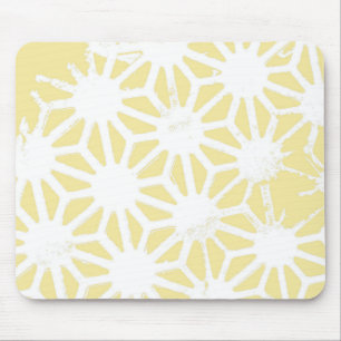 Lemon yellow geometric pattern mouse mat