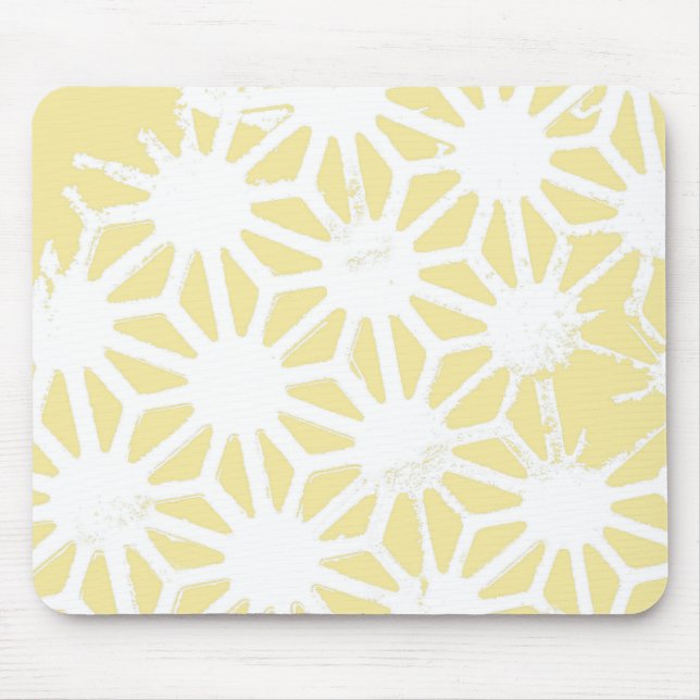 Lemon yellow geometric pattern mouse mat (Front)