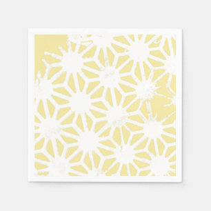 Lemon yellow geometric pattern napkin